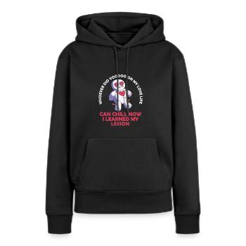 Vaudou - Sweat à capuche Premium bio Femme - noir - Devant - Julia (174cm)