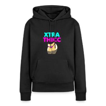 Positivité corporelle - Sweat à capuche Premium bio Femme - noir - Devant - Julia (174cm)