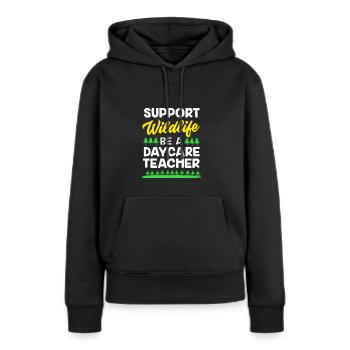 Garderie Éducateur Éducateur - Sweat à capuche Premium bio Femme - noir - Devant - Julia (174cm)