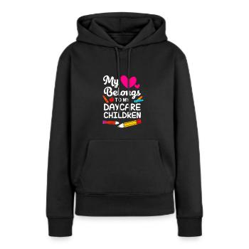 Garderie Éducateur Éducateur - Sweat à capuche Premium bio Femme - noir - Devant - Julia (174cm)