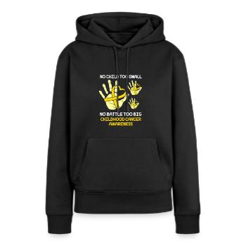 Enfant Cancer Survivant du Cancer - Sweat à capuche Premium bio Femme - noir - Devant - Julia (174cm)
