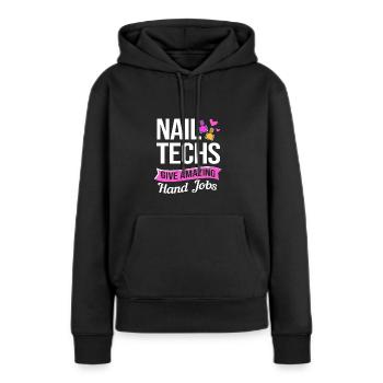 Créatrice d'ongles, esthéticienne, cosmétique pour les ongles - Sweat à capuche Premium bio Femme - noir - Devant - Julia (174cm)