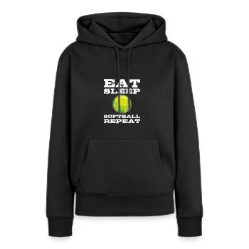 Softball Softball-Spieler - Frauen Premium Bio Hoodie - Schwarz - Vorne - Julia (174cm)