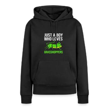 Heuschrecke - Frauen Premium Bio Hoodie - Schwarz - Vorne - Julia (174cm)