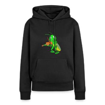 Sauterelle sauterelle - Sweat à capuche Premium bio Femme - noir - Devant - Julia (174cm)