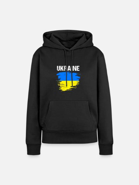 Ukraine - Frauen Premium Bio Hoodie - Schwarz
