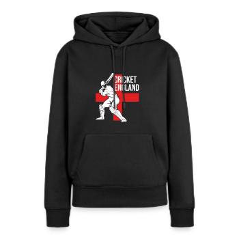 England - Frauen Premium Bio Hoodie - Schwarz - Vorne - Julia (174cm)