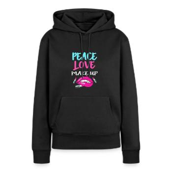 Maquillage esthéticienne - Sweat à capuche Premium bio Femme - noir - Devant - Julia (174cm)