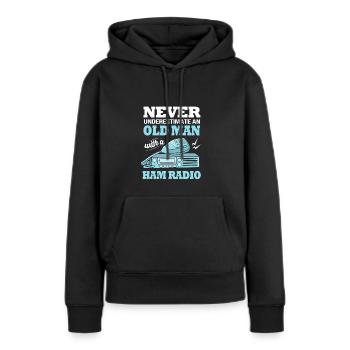 Amateurfunk Radio Antenne - Frauen Premium Bio Hoodie - Schwarz - Vorne - Julia (174cm)