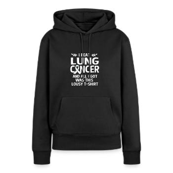 Poumon survivant du cancer du poumon - Sweat à capuche Premium bio Femme - noir - Devant - Julia (174cm)