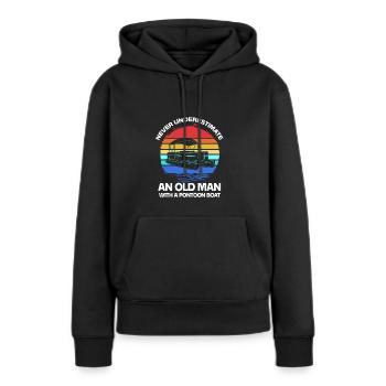 Bateau ponton Bateau Bateaux - Sweat à capuche Premium bio Femme - noir - Devant - Julia (174cm)