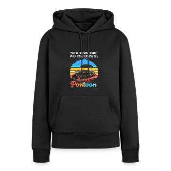 Bateau ponton Bateau Bateaux - Sweat à capuche Premium bio Femme - noir - Devant - Julia (174cm)