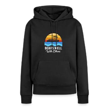 Bateau ponton Bateau Bateaux - Sweat à capuche Premium bio Femme - noir - Devant - Julia (174cm)