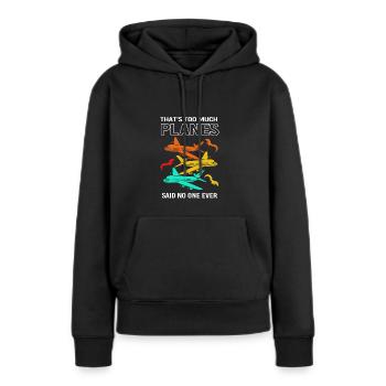 Fluglotse - Frauen Premium Bio Hoodie - Schwarz - Vorne - Julia (174cm)