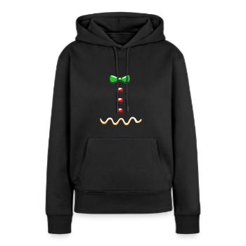 bonhomme en pain d’épice Coeur en pain d’épice Snacking en pain d’épice - Sweat à capuche Premium bio Femme - noir - Devant - Julia (174cm)