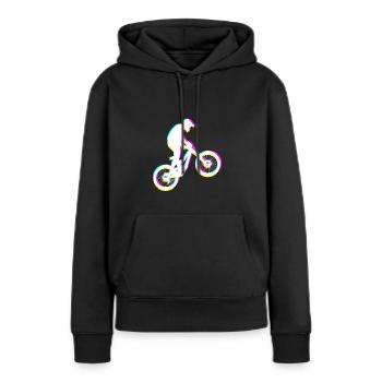 Mountainbike Mountainbiken Mountainbiker - Frauen Premium Bio Hoodie - Schwarz - Vorne - Julia (174cm)