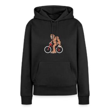 Mountainbike Mountainbiken Mountainbiker - Frauen Premium Bio Hoodie - Schwarz - Vorne - Julia (174cm)