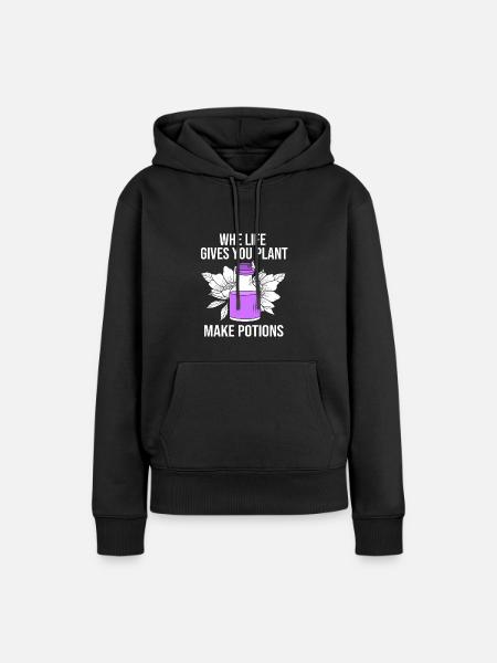 Ätherisches Öl - Frauen Premium Bio Hoodie - Schwarz
