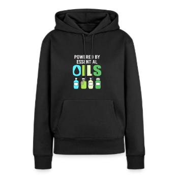 Huile essentielle - Sweat à capuche Premium bio Femme - noir - Devant - Julia (174cm)