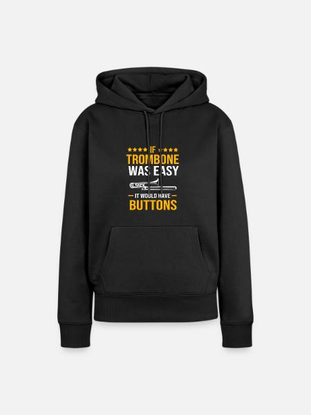 Posaune - Frauen Premium Bio Hoodie - Schwarz