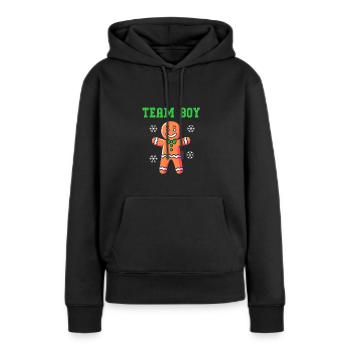 Weihnachten Gender Reveal Neugeborenes Babysprüche - Frauen Premium Bio Hoodie - Schwarz - Vorne - Julia (174cm)