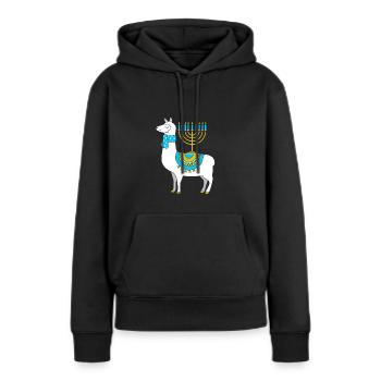 Hanoucca - Sweat à capuche Premium bio Femme - noir - Devant - Julia (174cm)