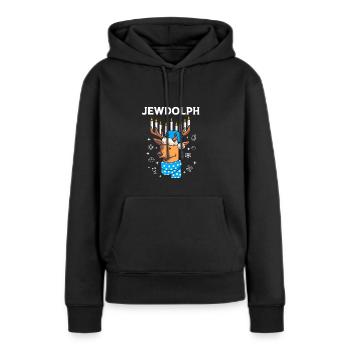 Hanoucca - Sweat à capuche Premium bio Femme - noir - Devant - Julia (174cm)