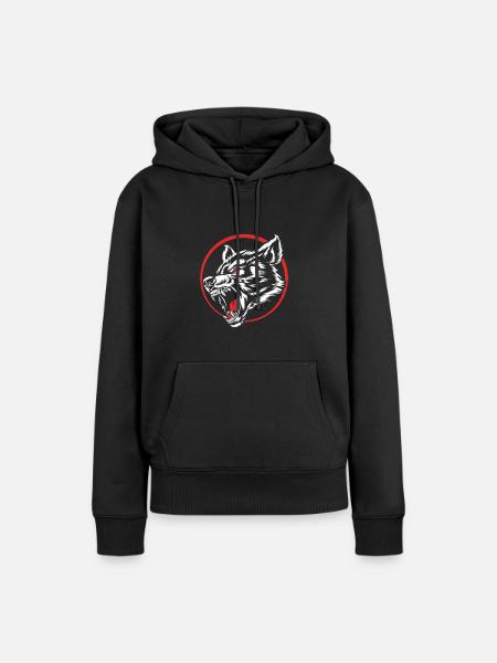 Werwolf - Frauen Premium Bio Hoodie - Schwarz