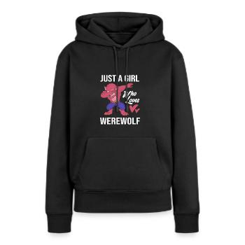 Loup-garou - Sweat à capuche Premium bio Femme - noir - Devant - Julia (174cm)