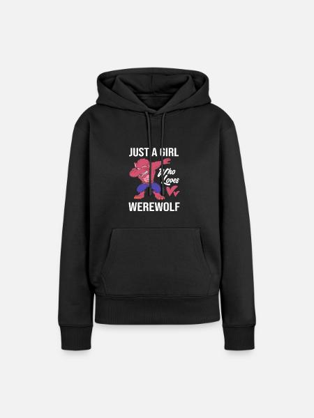 Werwolf - Frauen Premium Bio Hoodie - Schwarz