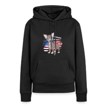 Chihuahua - Sweat à capuche Premium bio Femme - noir - Devant - Julia (174cm)