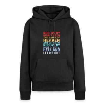 Drogenfrei Sucht Süchtig - Frauen Premium Bio Hoodie - Schwarz - Vorne - Julia (174cm)