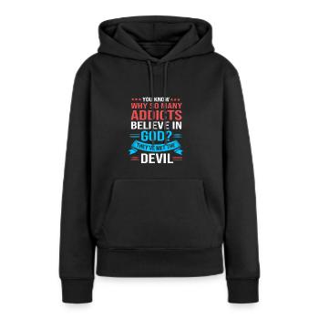 Drogenfrei Sucht Süchtig - Frauen Premium Bio Hoodie - Schwarz - Vorne - Julia (174cm)