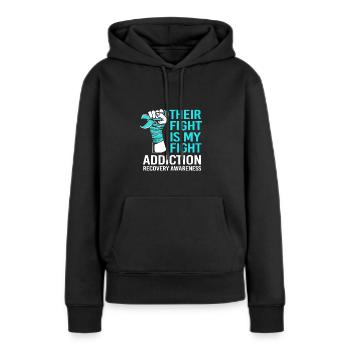Drogenfrei Sucht Süchtig - Frauen Premium Bio Hoodie - Schwarz - Vorne - Julia (174cm)