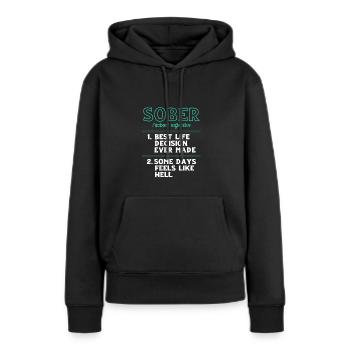 Drogenfrei Sucht Süchtig - Frauen Premium Bio Hoodie - Schwarz - Vorne - Julia (174cm)