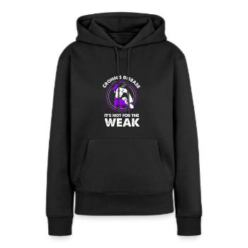 Maladie de Crohn - Sweat à capuche Premium bio Femme - noir - Devant - Julia (174cm)