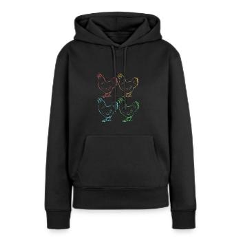 Poulet Volaille - Sweat à capuche Premium bio Femme - noir - Devant - Julia (174cm)