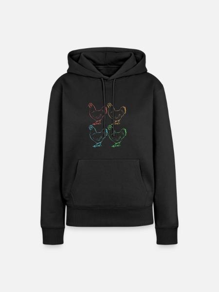 Huhn Geflügel - Frauen Premium Bio Hoodie - Schwarz