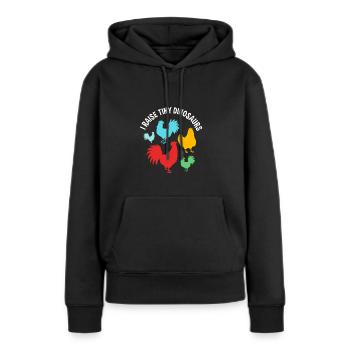 Poulet Volaille - Sweat à capuche Premium bio Femme - noir - Devant - Julia (174cm)