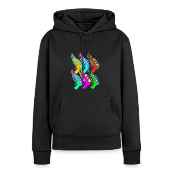 Wasserpistole - Frauen Premium Bio Hoodie - Schwarz - Vorne - Julia (174cm)