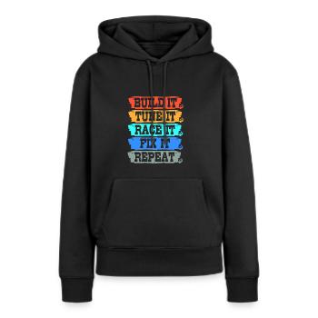 Autofahrer - Frauen Premium Bio Hoodie - Schwarz - Vorne - Julia (174cm)