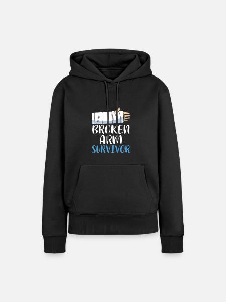 Gebrochener Arm Knochen Knochenbruch - Frauen Premium Bio Hoodie - Schwarz