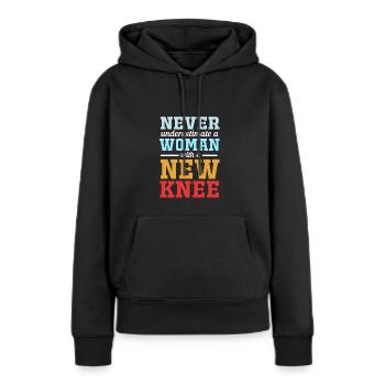 Knie Operation - Frauen Premium Bio Hoodie - Schwarz - Vorne - Julia (174cm)