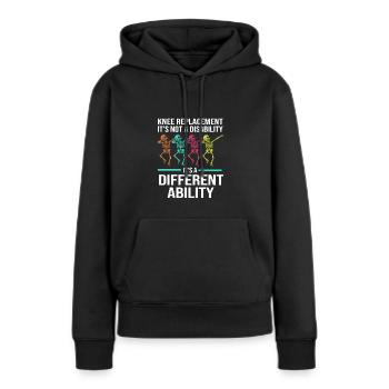 Knie Operation - Frauen Premium Bio Hoodie - Schwarz - Vorne - Julia (174cm)