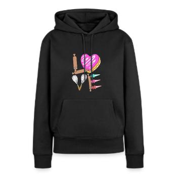 Gâteau Tartelette Décoration Gâteau - Sweat à capuche Premium bio Femme - noir - Devant - Julia (174cm)