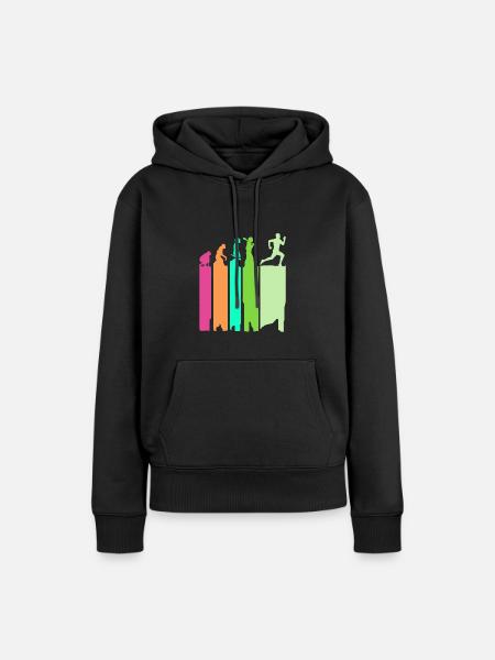 Trailrunning - Frauen Premium Bio Hoodie - Schwarz