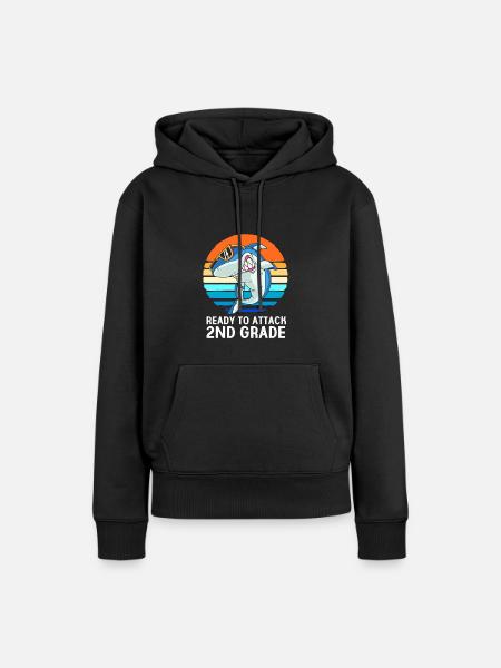 2. Klasse - Frauen Premium Bio Hoodie - Schwarz