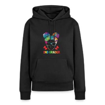 2nd Grade - Women’s Premium Organic Hoodie - black - Front - Julia (174cm)