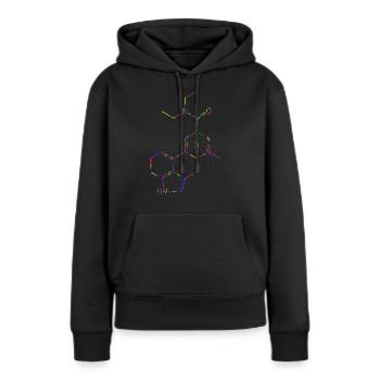 LSD Molécule d’acide lysergique diéthylamide Formule structurelle - Sweat à capuche Premium bio Femme - noir - Devant - Julia (174cm)
