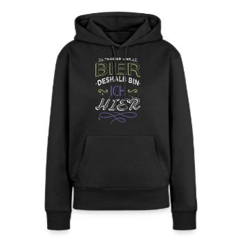 gerste statement kneipe geschenkidee - Frauen Premium Bio Hoodie - Schwarz - Vorne - Julia (174cm)
